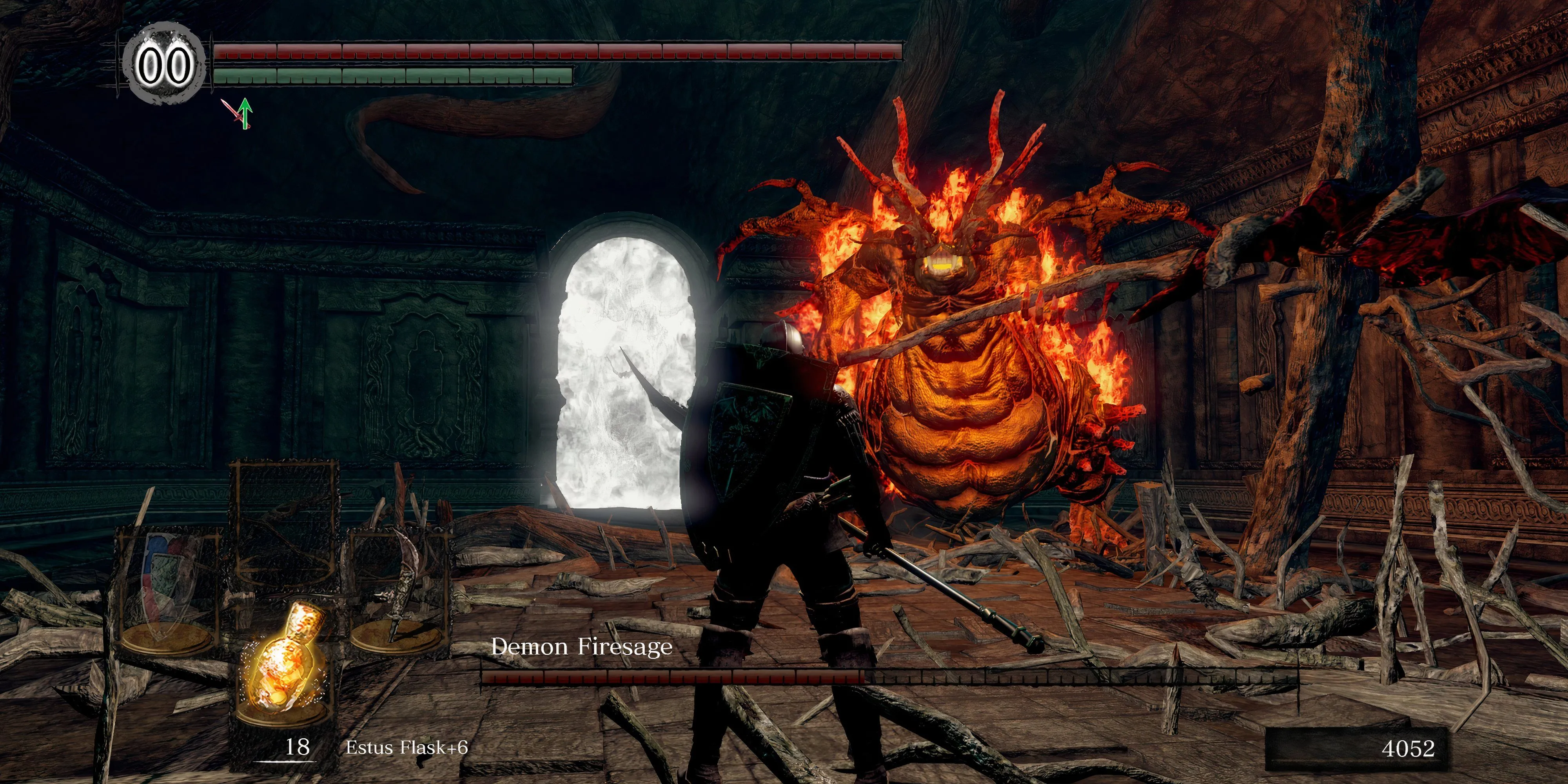 Hình ảnh chiến đấu đầy kịch tính của Dark Souls, thể hiện độ khó và tính thử thách của game