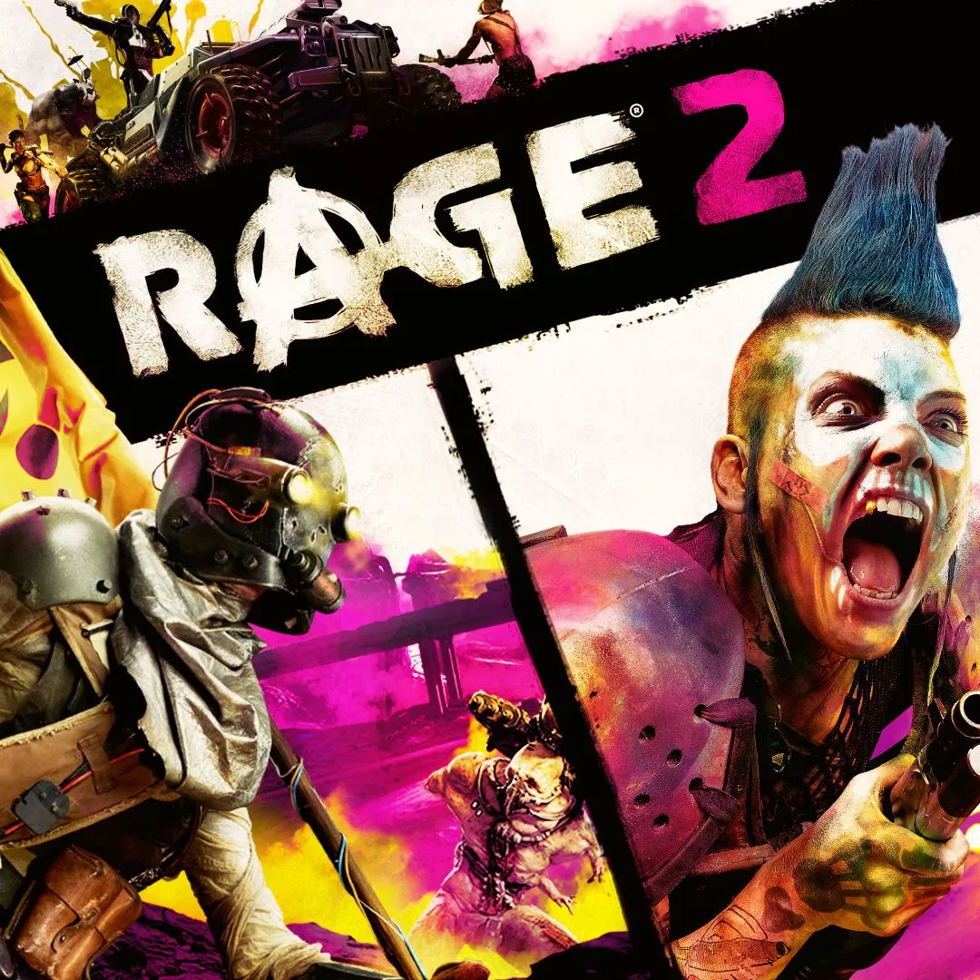 Hình ảnh đại diện game Rage 2, thể hiện phong cách hành động hỗn loạn trong thế giới hậu tận thế