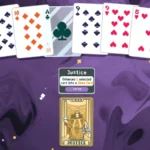 Hình ảnh game Balatro với các lá bài được xếp trên nền tím, tượng trưng cho những game indie hay trong đợt Steam Sale.