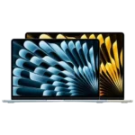 Hình ảnh MacBook Air M4 (2025) màu bạc với màn hình bật sáng, đặt nghiêng trên bàn, nổi bật thiết kế mỏng nhẹ và sang trọng của dòng laptop chip M4.