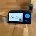 Hình ảnh mặt trước thiết bị Pomodoro e-ink tự chế sử dụng ESP32, hiển thị thời gian tập trung
