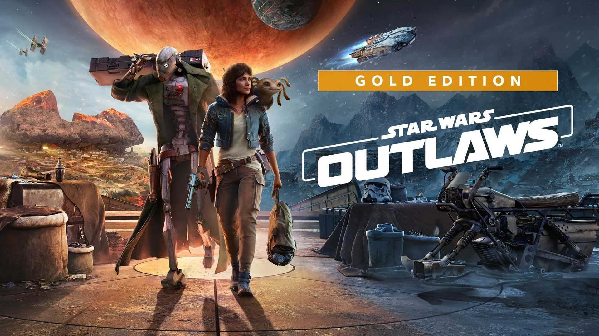 Hình ảnh minh họa phiên bản Star Wars Outlaws Gold Edition, cho thấy xu hướng tăng giá game kèm nội dung mở rộng
