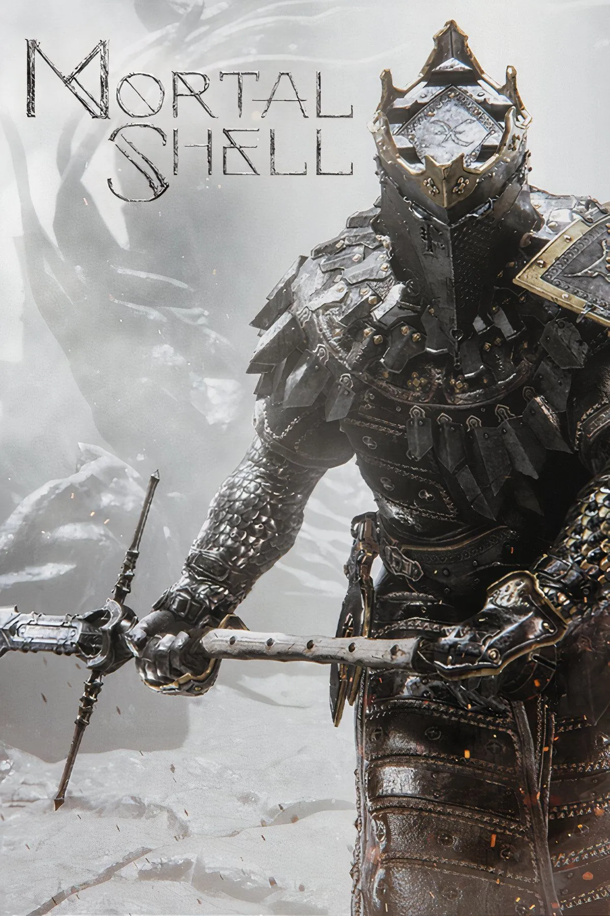 Hình ảnh nhân vật trong game Mortal Shell đang chiến đấu với kẻ thù, thể hiện không khí u tối và phong cách đồ họa đặc trưng của thể loại soulslike.