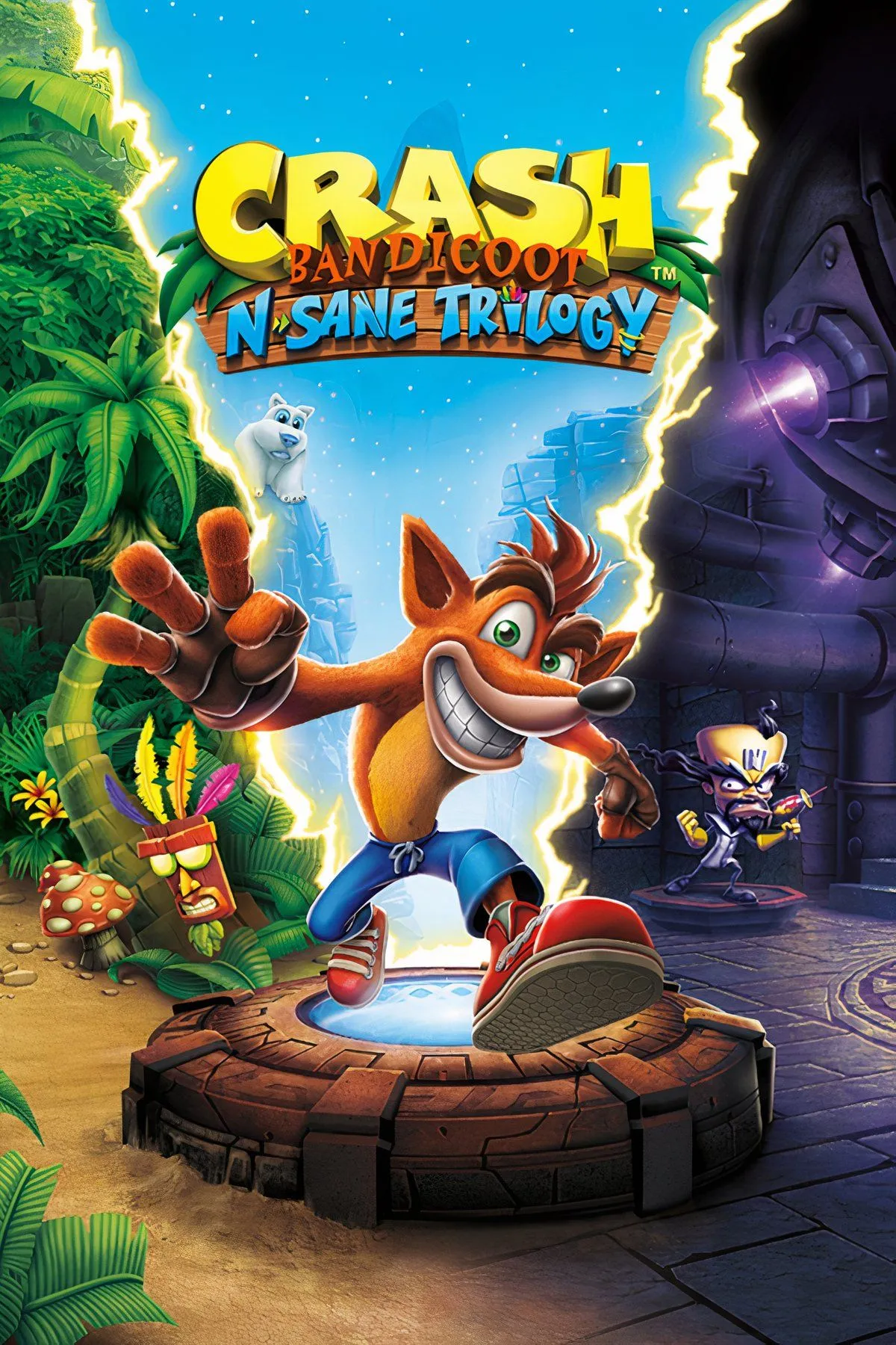 Hình ảnh quảng bá Crash Bandicoot N. Sane Trilogy với các nhân vật chính