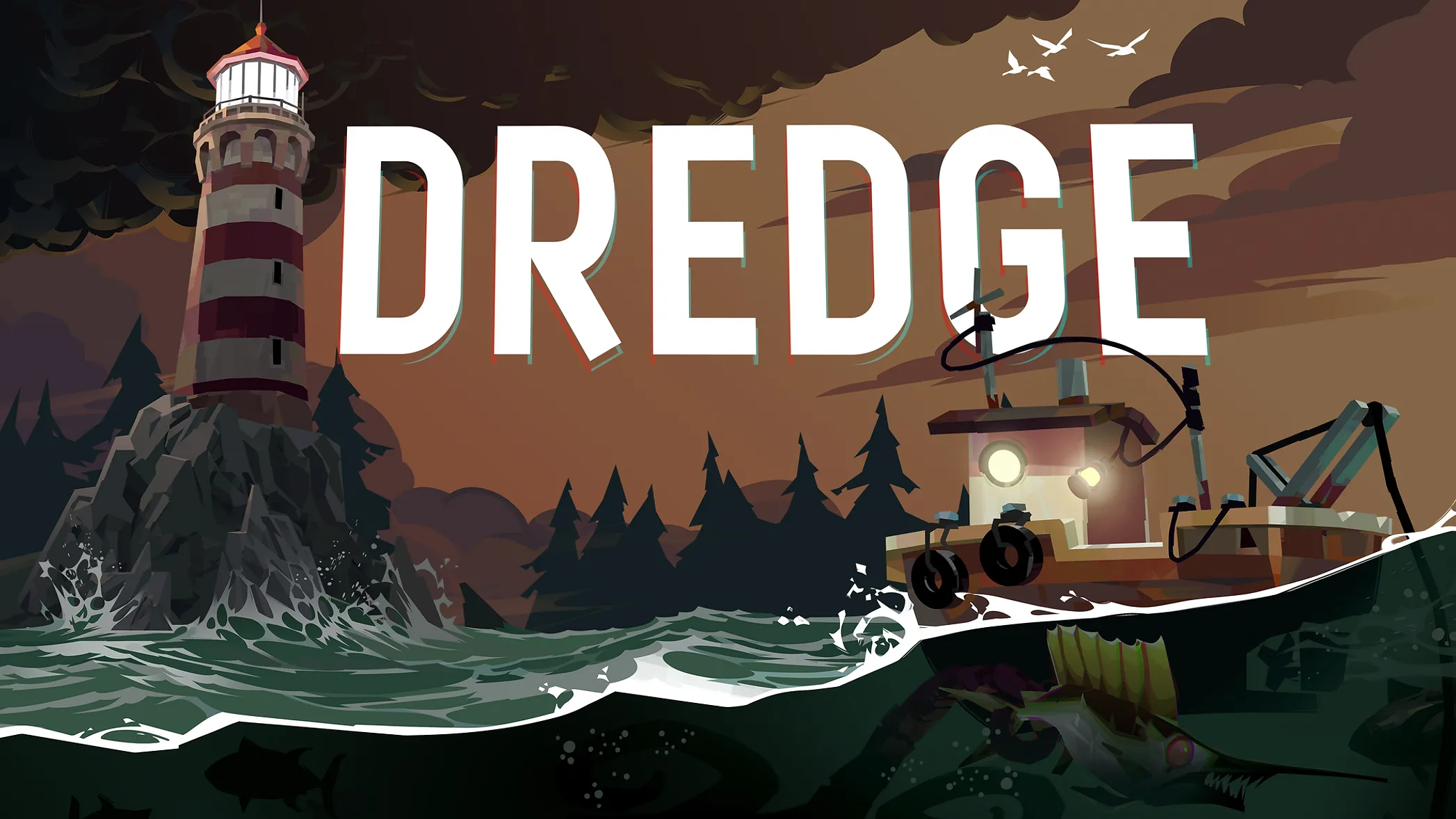 Hình ảnh quảng bá của Dredge, tựa game kinh dị khám phá biển sâu mới trên Xbox Game Pass.