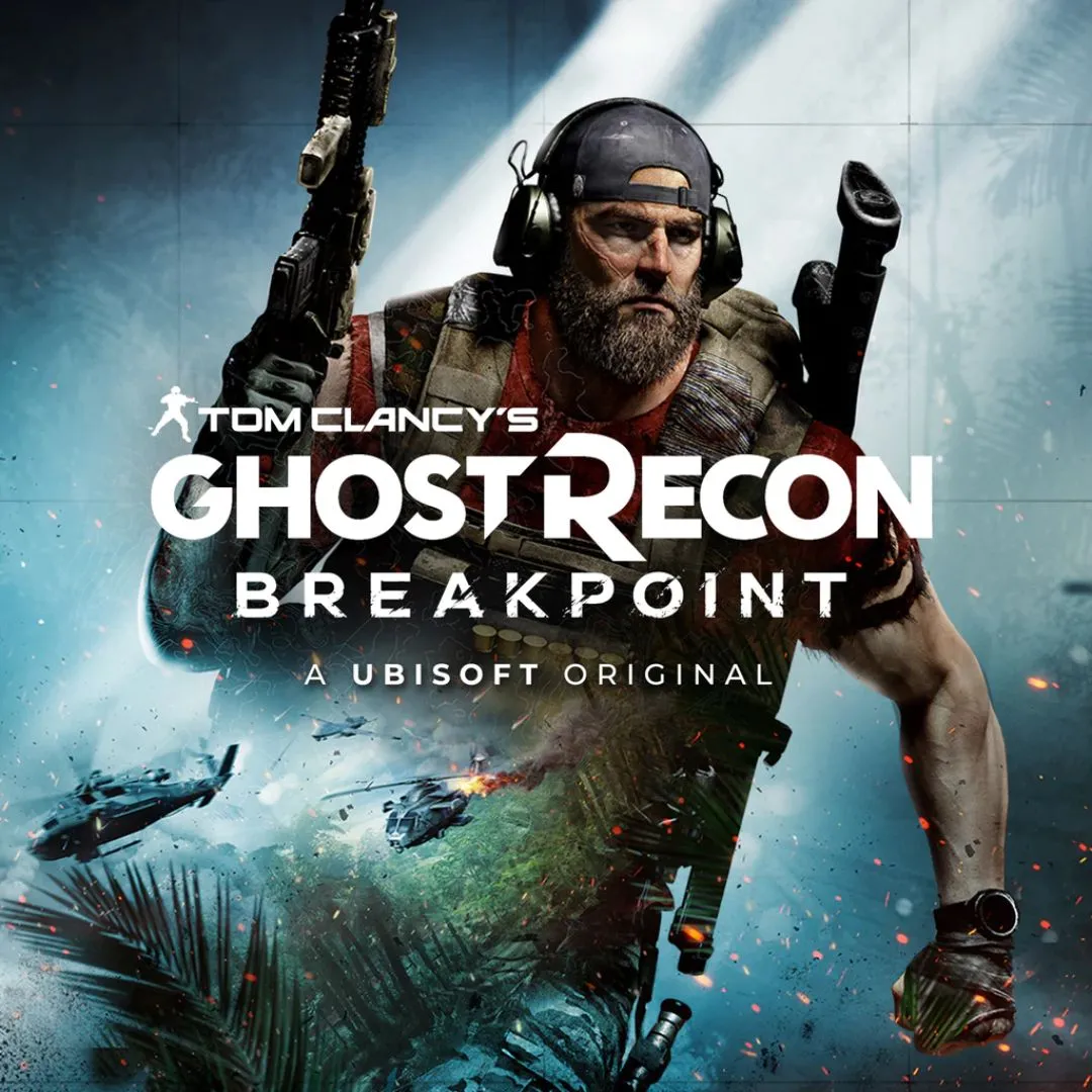 Hình ảnh sản phẩm của game Ghost Recon Breakpoint, mô tả nhân vật chính trong môi trường quân sự hiện đại.