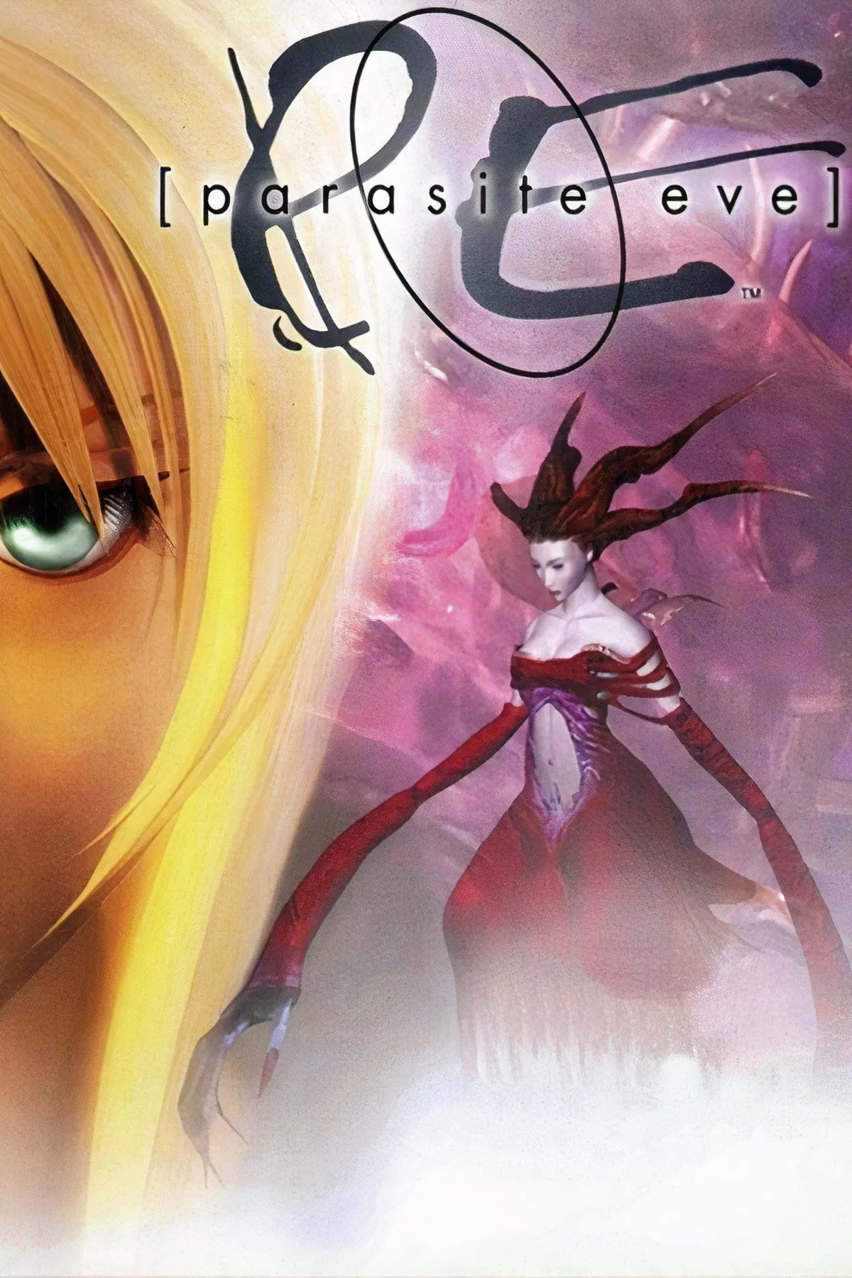 Hình ảnh tổng hợp cảnh chiến đấu và nhân vật Aya Brea từ game kinh dị sinh tồn Parasite Eve trên PlayStation.