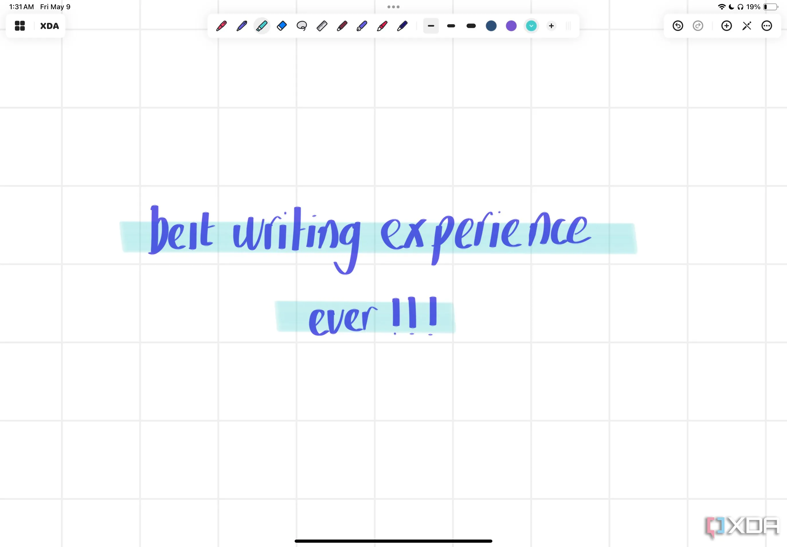 Hình ảnh về trải nghiệm viết trên Notedrafts Canvas với dòng chữ &quot;Best Writing Experience Ever&quot;
