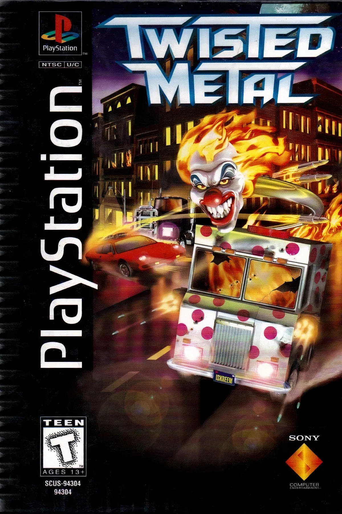 Hộp dài (Long Box) của Twisted Metal trên PS1, tựa game chiến đấu xe cộ huyền thoại