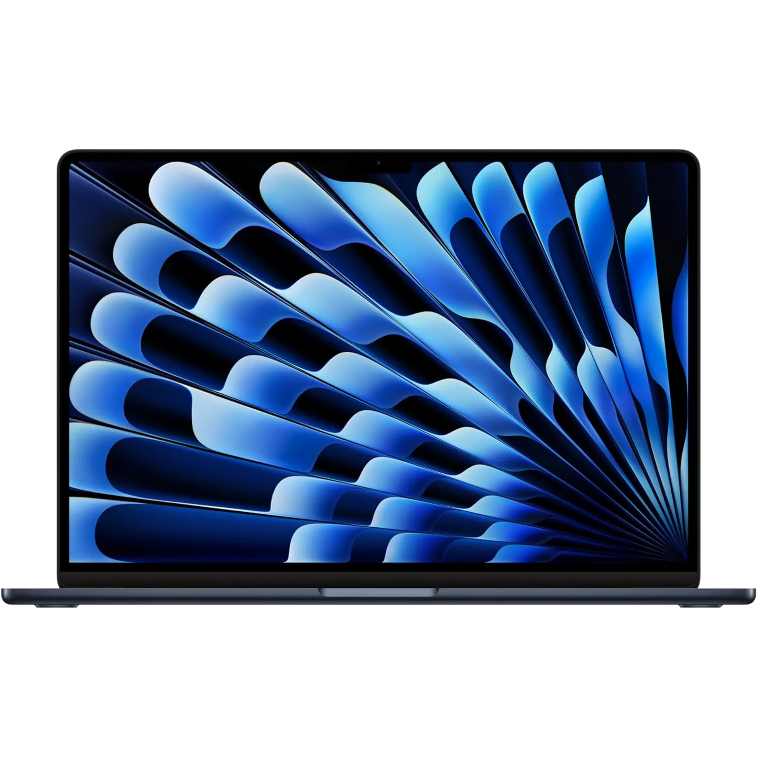 Laptop Apple MacBook Air M3 15-inch màu bạc trên bàn làm việc cùng iPhone và phụ kiện