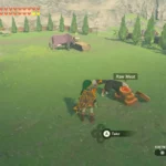 Link cho chó ăn tại chuồng ngựa trong The Legend of Zelda: Tears of the Kingdom để tìm kho báu ẩn.