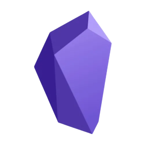 Logo của ứng dụng ghi chú Obsidian, biểu tượng cho một giải pháp quản lý kiến thức mạnh mẽ