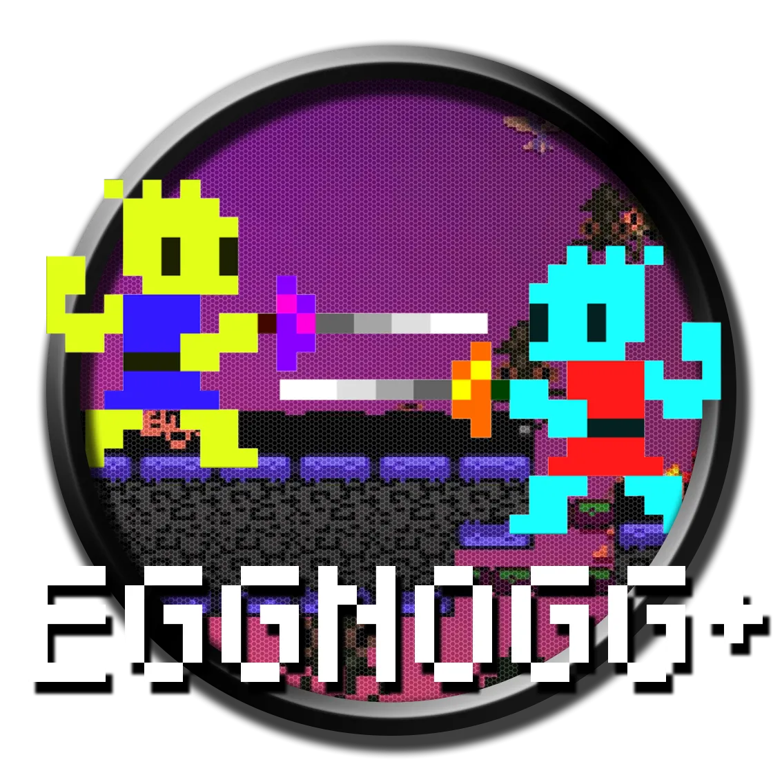 Logo game Eggnogg+ với thiết kế đơn giản nhưng độc đáo, gợi nhớ game đối kháng