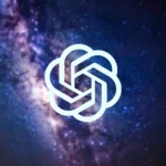 Logo OpenAI nổi bật trên nền không gian mờ, thể hiện tham vọng và tầm nhìn của trí tuệ nhân tạo