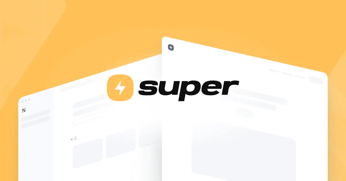Logo Super.so màu xanh và trắng, đại diện cho công cụ biến Notion thành website
