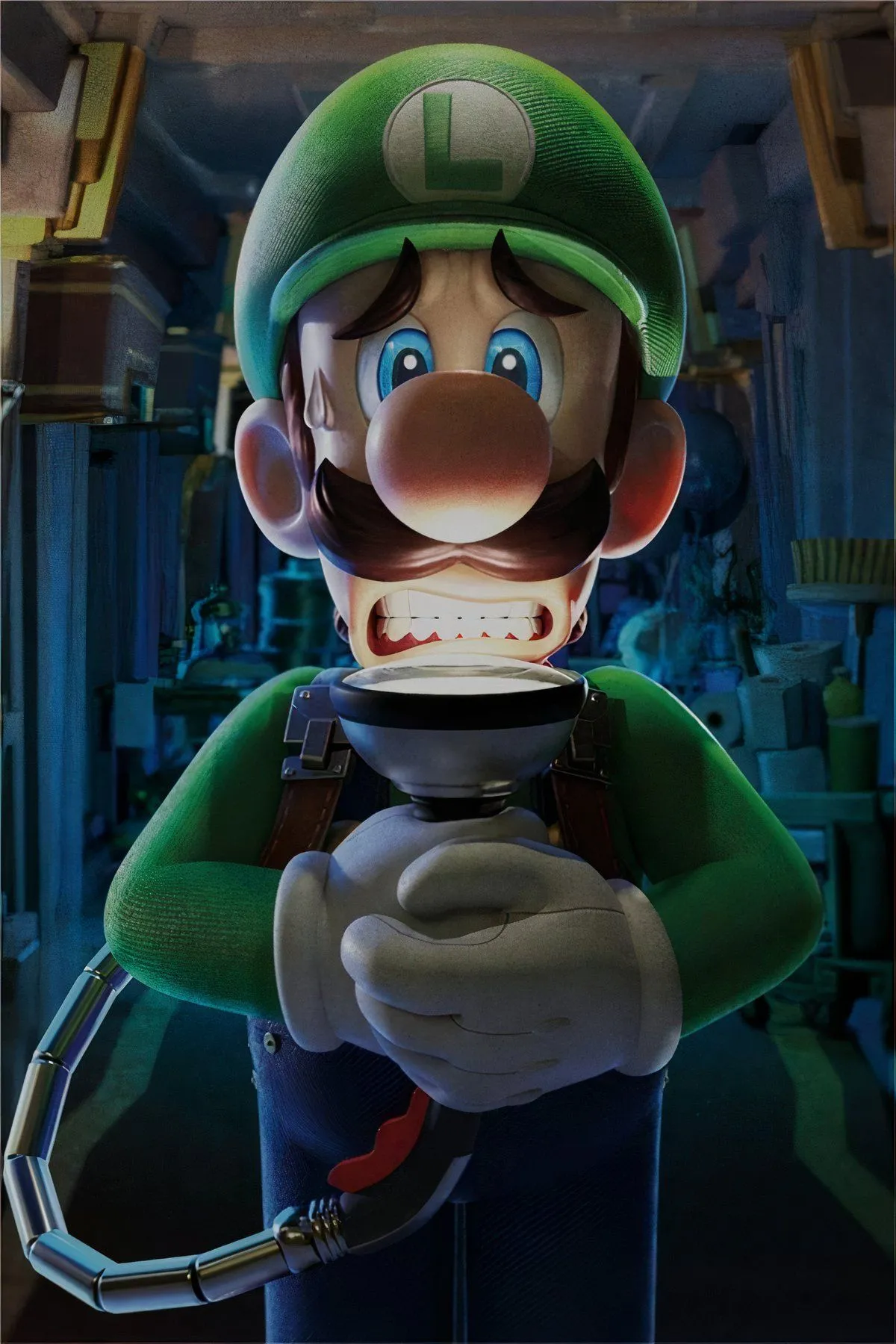 Luigi và Gooigi hút ma trong game Luigi's Mansion 3, thể hiện cơ chế gameplay chính