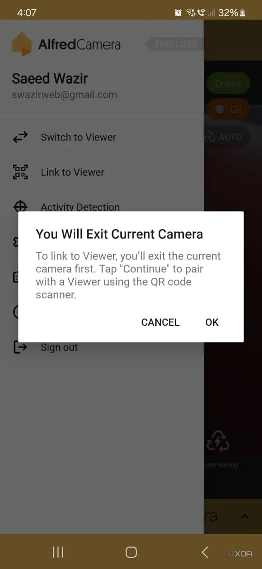 Mã QR được hiển thị trên điện thoại xem để điện thoại camera quét và ghép nối