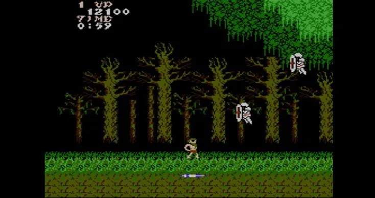 Màn chơi đặc trưng của Ghosts 'n Goblins với thiết kế lâu đài u ám và kẻ thù bay lượn