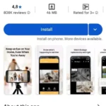 Màn hình cài đặt ứng dụng Alfred Security từ Google Play Store trên điện thoại Android