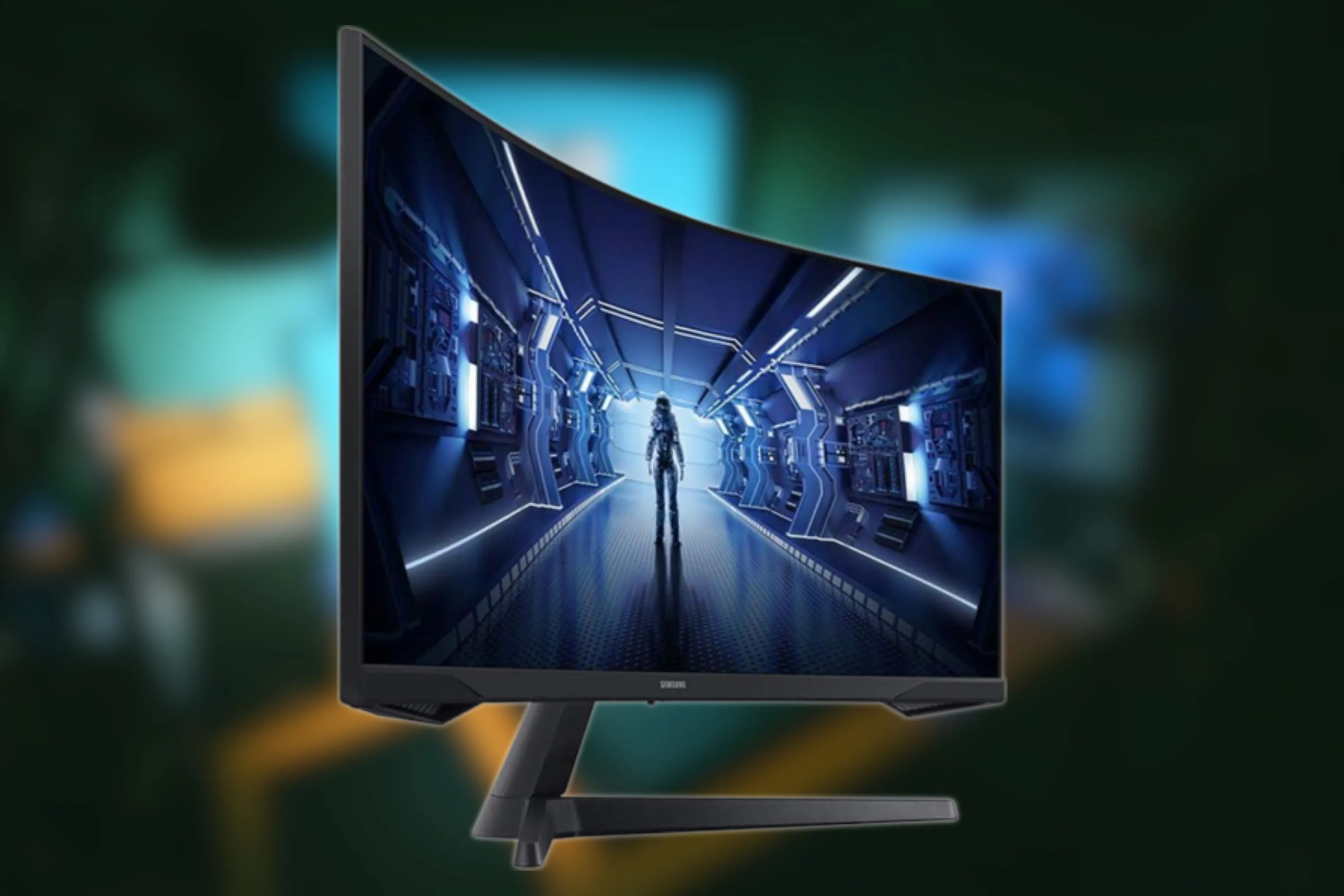 Màn hình chơi game Samsung 34 inch Odyssey G5 cong siêu rộng hiển thị hình ảnh không gian
