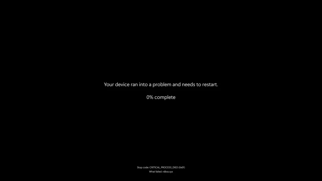 Màn hình đen chết chóc mới trên Windows 11, hiển thị thông báo lỗi hệ thống với mã QR và tùy chọn khắc phục.