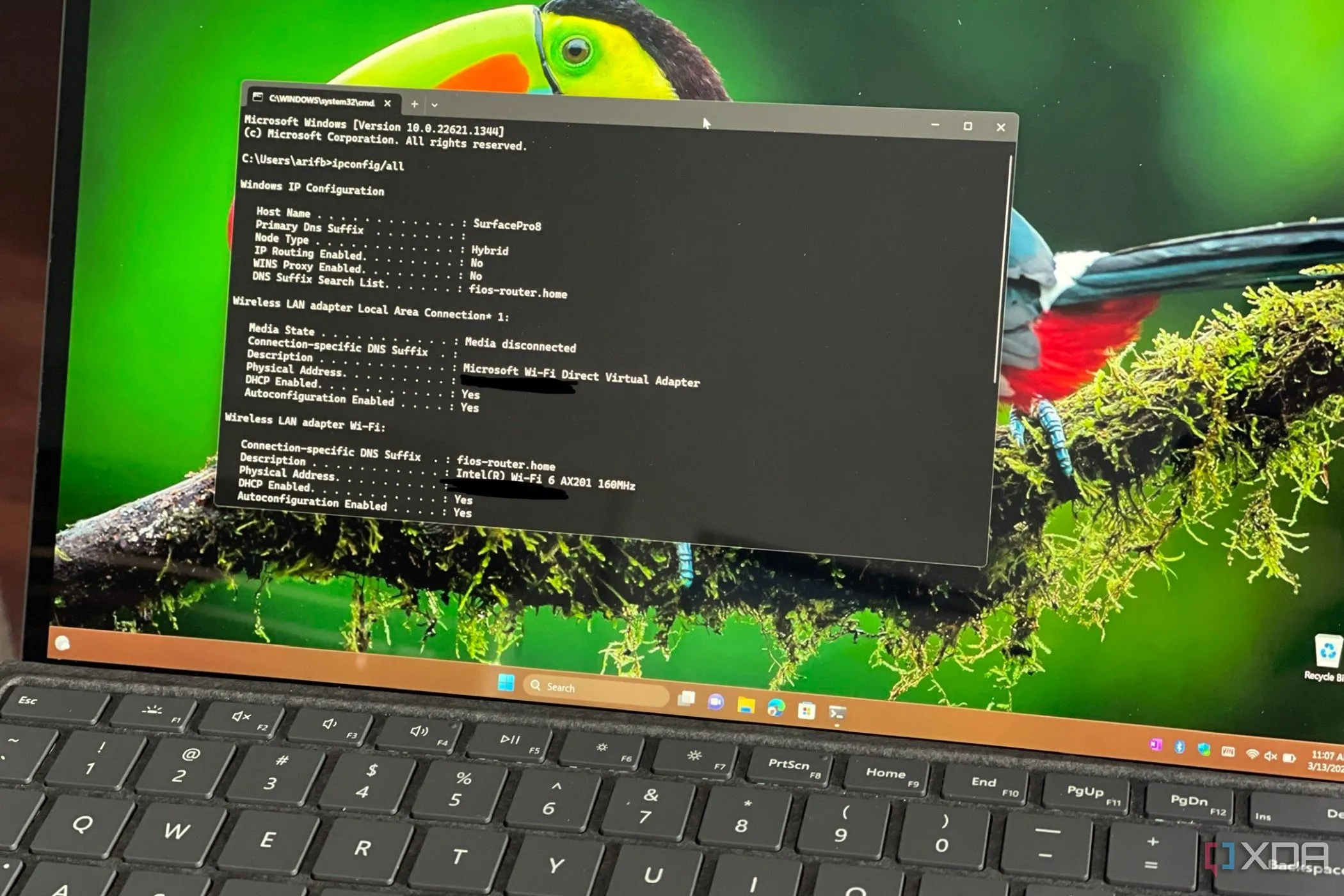 Màn hình giao diện dòng lệnh Windows 11 minh họa các tác vụ mạng nâng cao