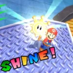 Mario đang thu thập Ngôi sao trong Super Mario Sunshine, minh chứng cho sự tập trung của Nintendo vào lối chơi độc đáo
