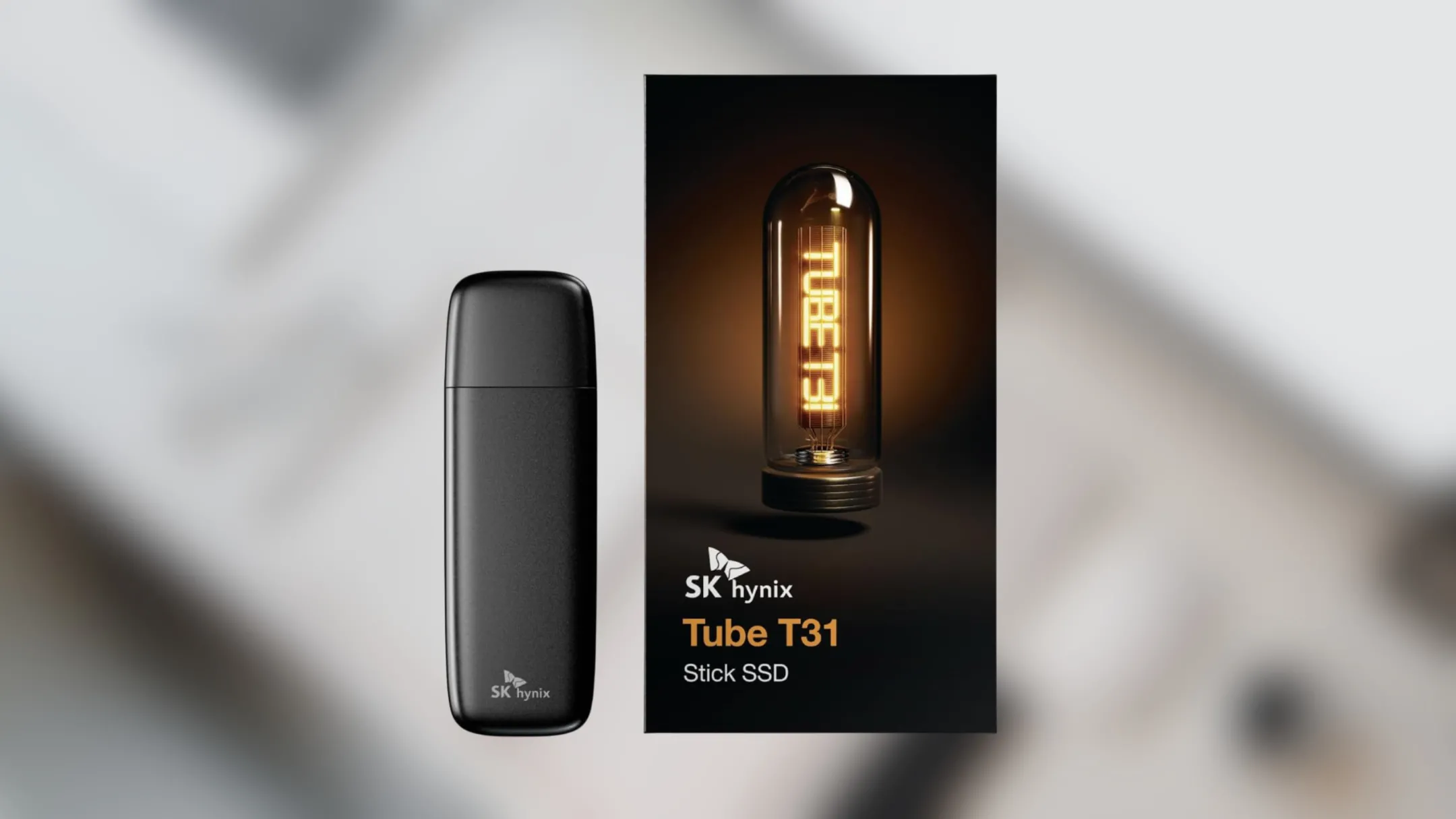 Mặt trước ổ cứng di động SK Hynix Tube T31 1TB với cổng USB-A