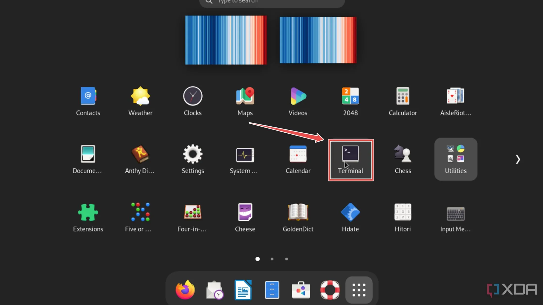 Mở ứng dụng Terminal trên hệ điều hành Debian để bắt đầu quá trình cài đặt Uptime Kuma.