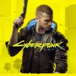 Người lính đánh thuê V trong trang phục tương lai cầm súng ngắn trong game Cyberpunk 2077, biểu tượng cho thế giới Night City đầy rẫy nguy hiểm.