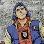 Nhân vật chính Jonathan Ingram trong game Policenauts của Hideo Kojima, thể hiện bối cảnh khoa học viễn tưởng và phiêu lưu thám hiểm.