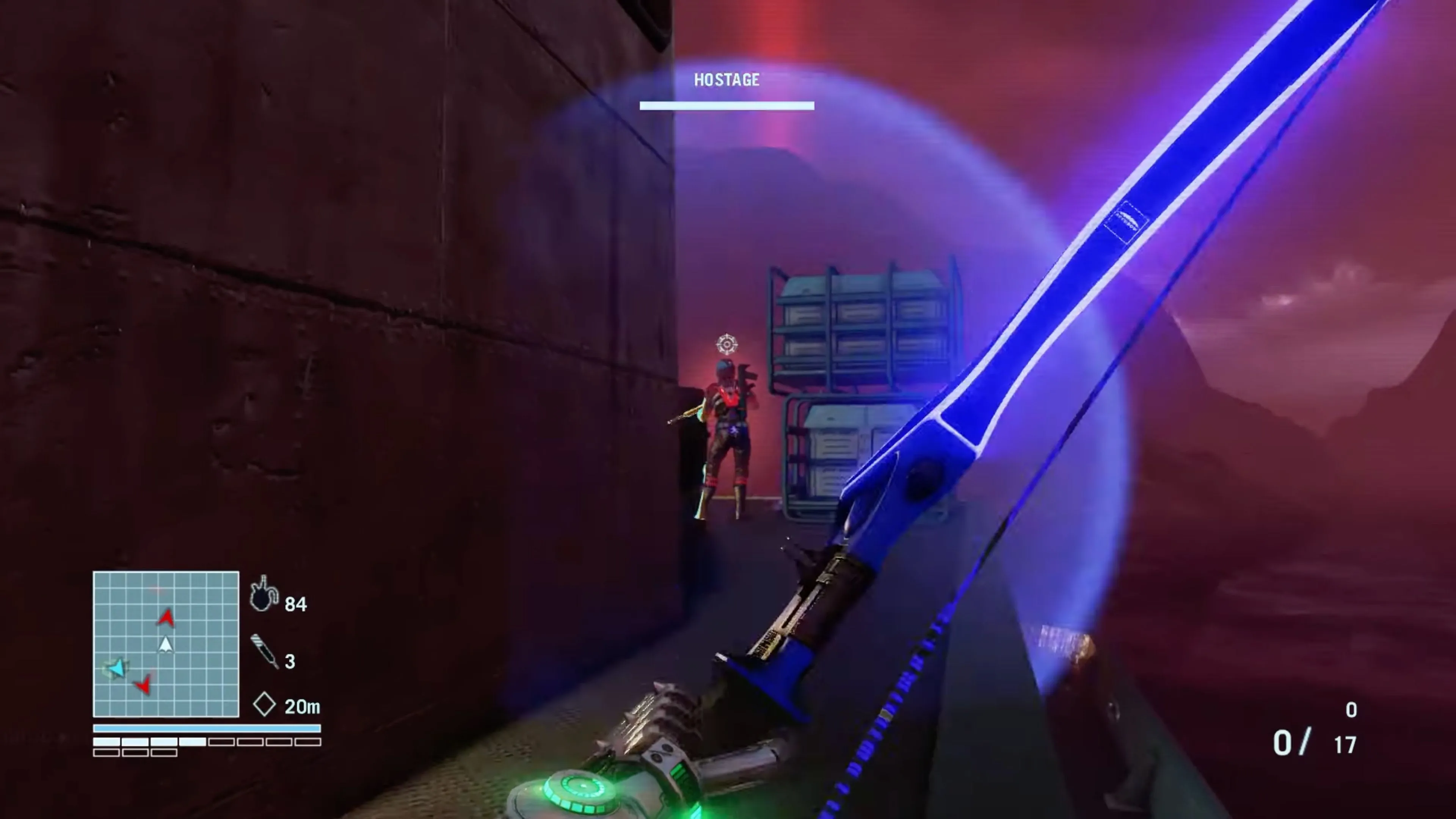 Nhân vật Rex Colt sử dụng súng máy đối đầu với kẻ thù trong Far Cry 3 Blood Dragon