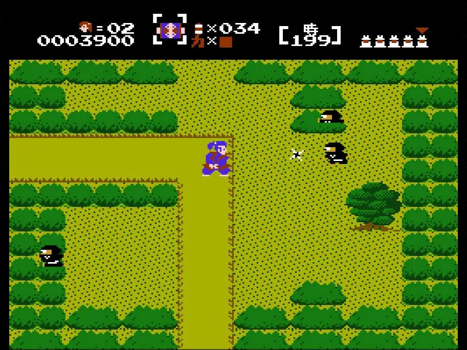 Nhân vật Takamaru trong The Mysterious Murasame Castle, một tựa game hành động phiêu lưu trên Famicom.