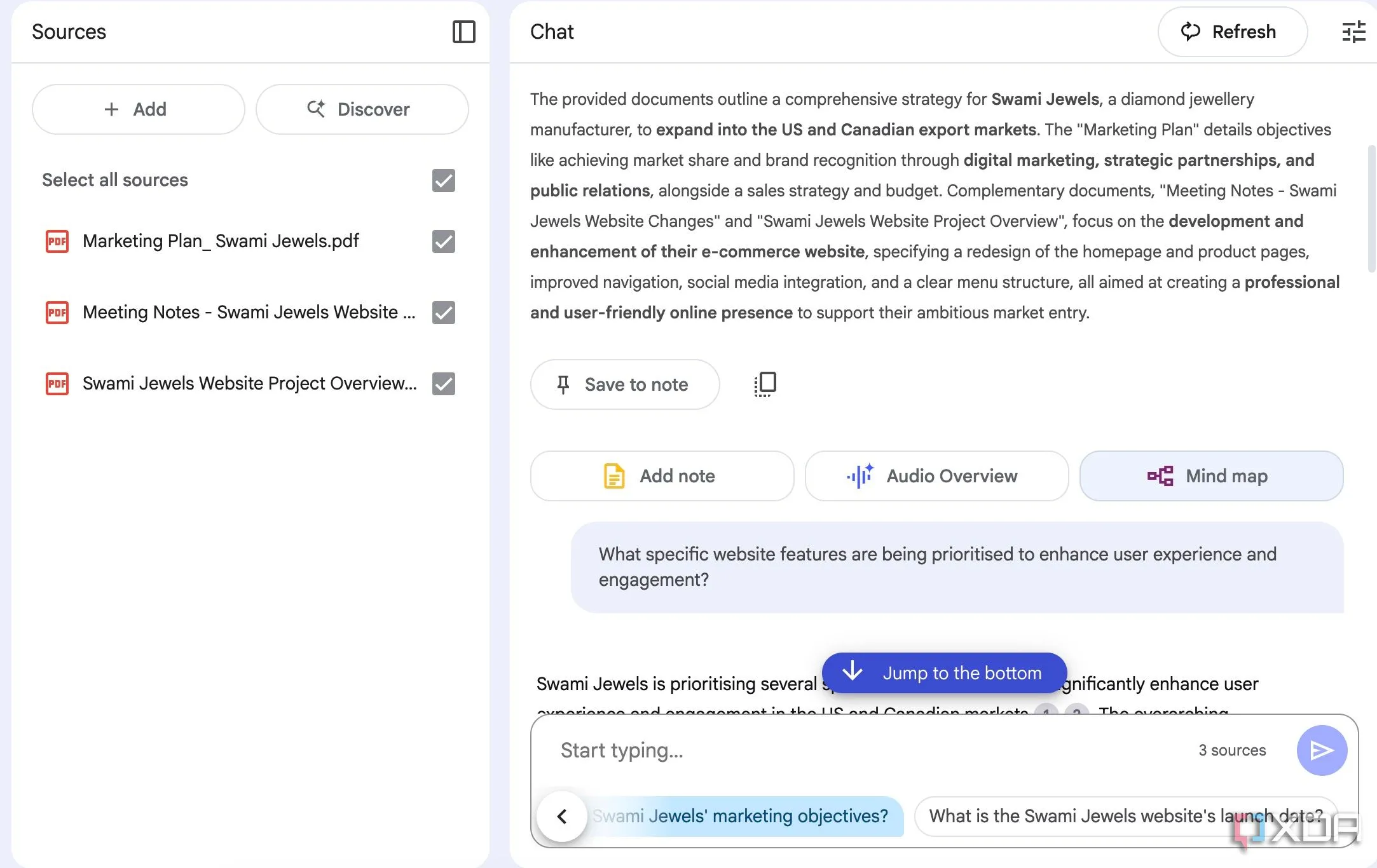 NotebookLM tạo bản đồ tư duy và tóm tắt âm thanh từ các ghi chú Evernote đã nhập