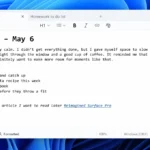 Notepad trên Windows 11 với tính năng định dạng văn bản mới được bật