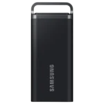 Ổ cứng di động Samsung T5 Evo 4TB màu đen, thiết kế nhỏ gọn, bền bỉ.