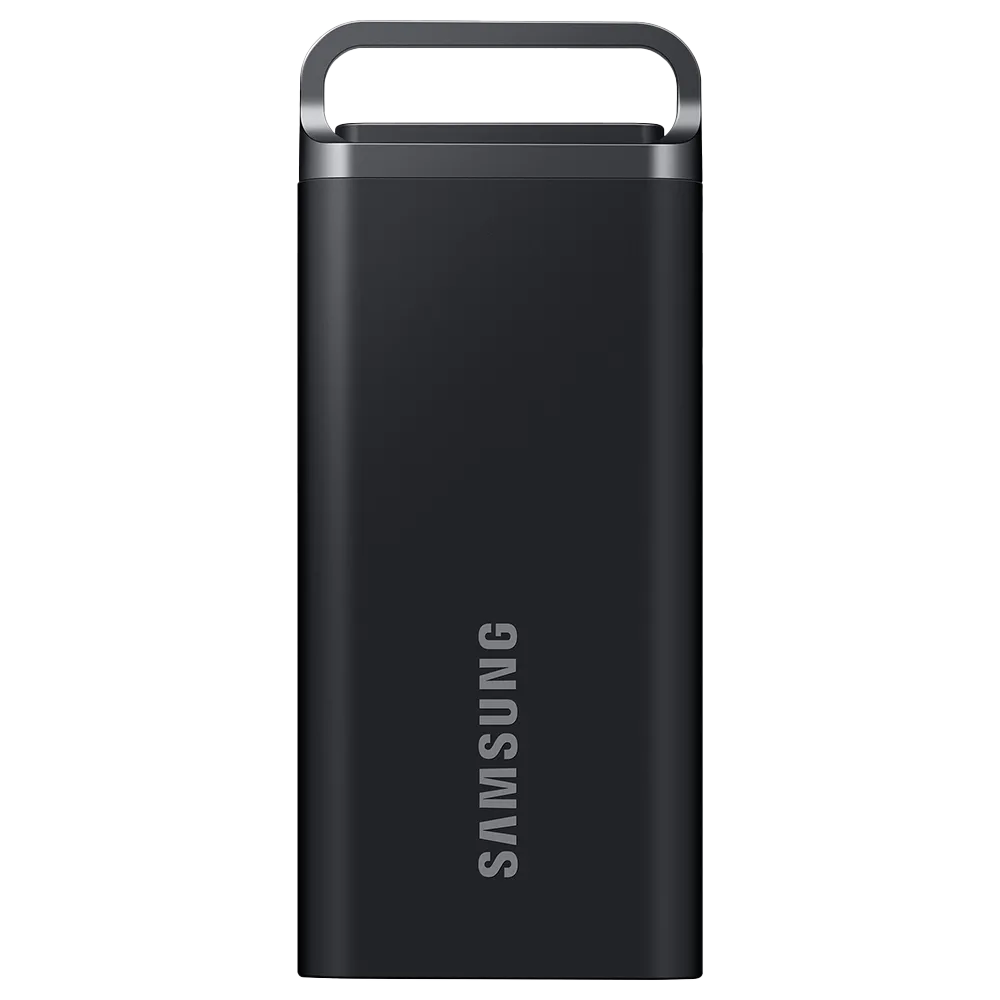 Ổ cứng di động Samsung T5 Evo 4TB màu đen, thiết kế nhỏ gọn, bền bỉ.