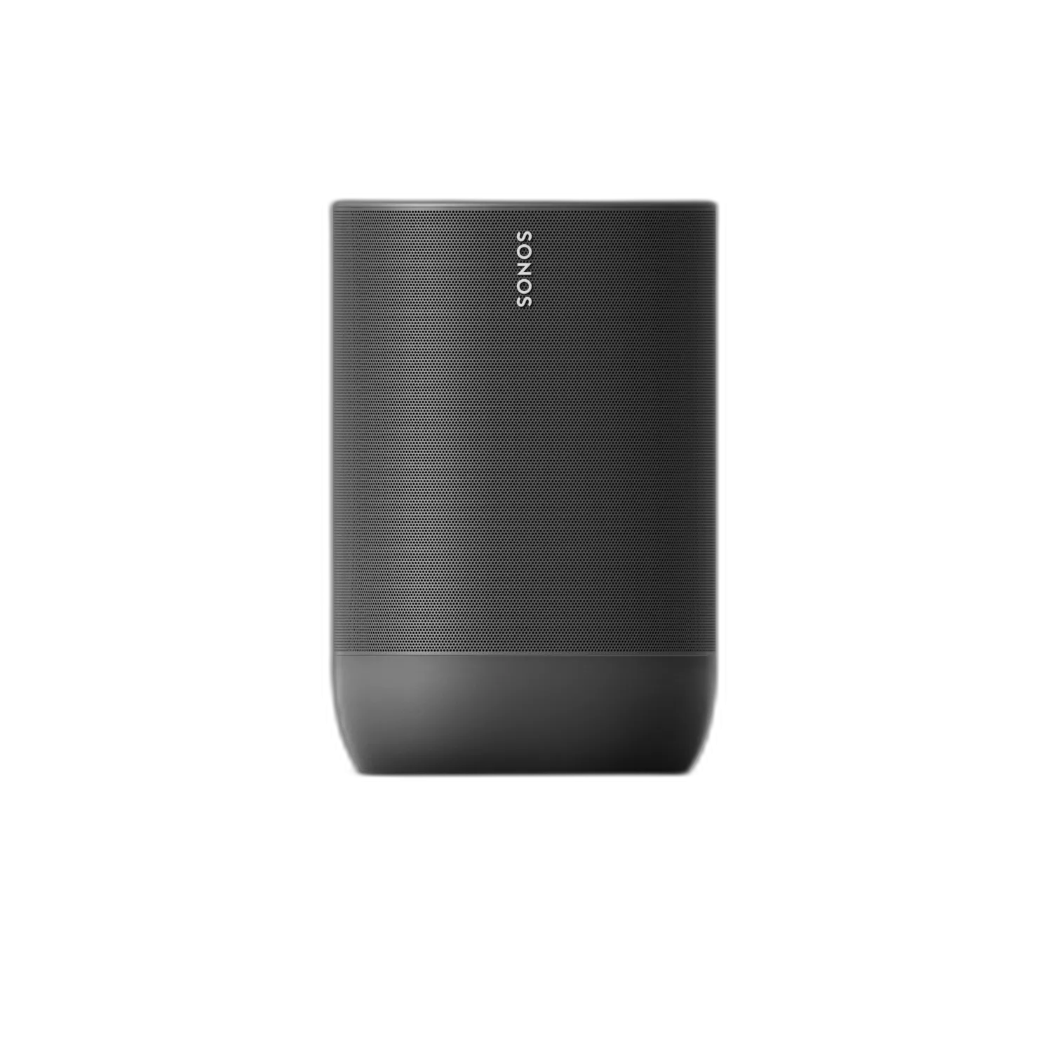Phiên bản render của loa Sonos Move 2 màu đen trên nền trong suốt, nhìn từ góc nghiêng