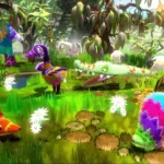 Piñata sóc nhím và cáo trong vườn hoa đầy màu sắc