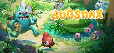 Poster game Bugsnax với các sinh vật nửa côn trùng nửa đồ ăn ngộ nghĩnh
