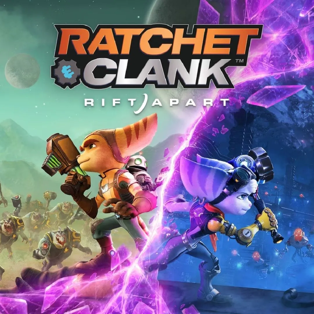 Ratchet và Clank dịch chuyển qua các chiều không gian trong Ratchet &amp; Clank: Rift Apart, thể hiện đồ họa sống động và khả năng tải nhanh của PS5.