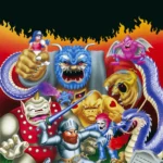 Sir Arthur trong một cảnh chiến đấu đầy thử thách của Ghosts 'n Goblins, thể hiện đồ họa pixel cổ điển