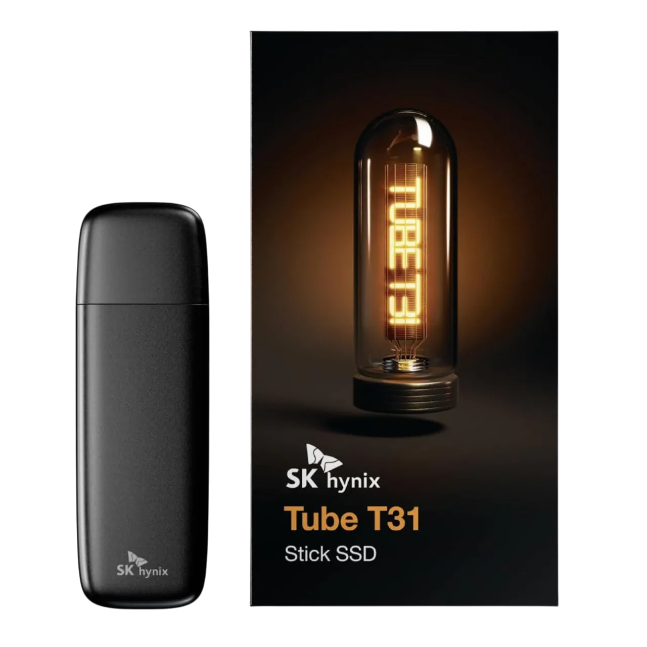 SK Hynix Tube T31 1TB USB SSD nhỏ gọn với logo thương hiệu