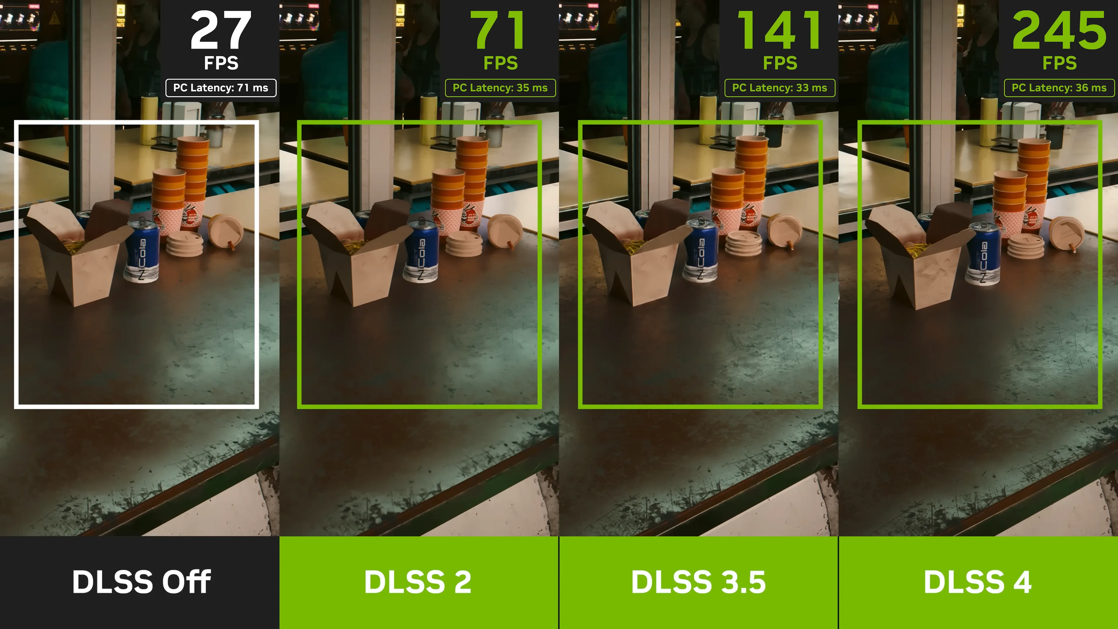 So sánh chi tiết chất lượng hình ảnh giữa các phiên bản DLSS 2, DLSS 3 và DLSS 4 của Nvidia