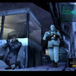 Thế giới ngầm: Một cảnh game Metal Gear Solid năm 1998, với nhân vật chính đang lén lút trong một khu vực tuần tra của kẻ địch.