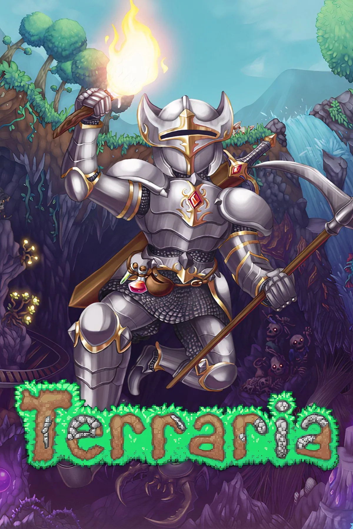 Thế giới rộng lớn và đa dạng của Terraria với các nhân vật và sinh vật đặc trưng.