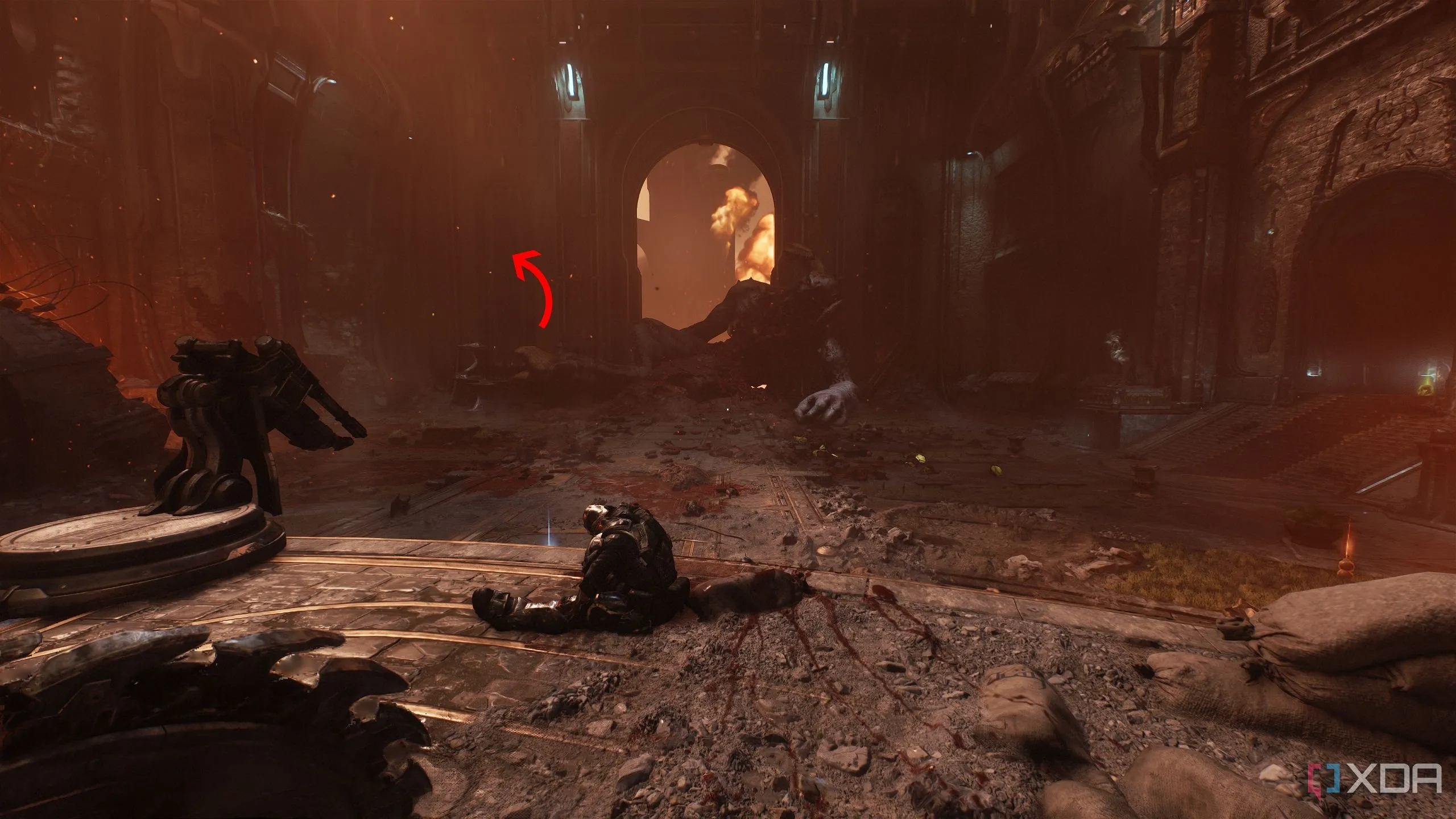 Thi thể một con Titan trong Doom The Dark Ages Chapter 7