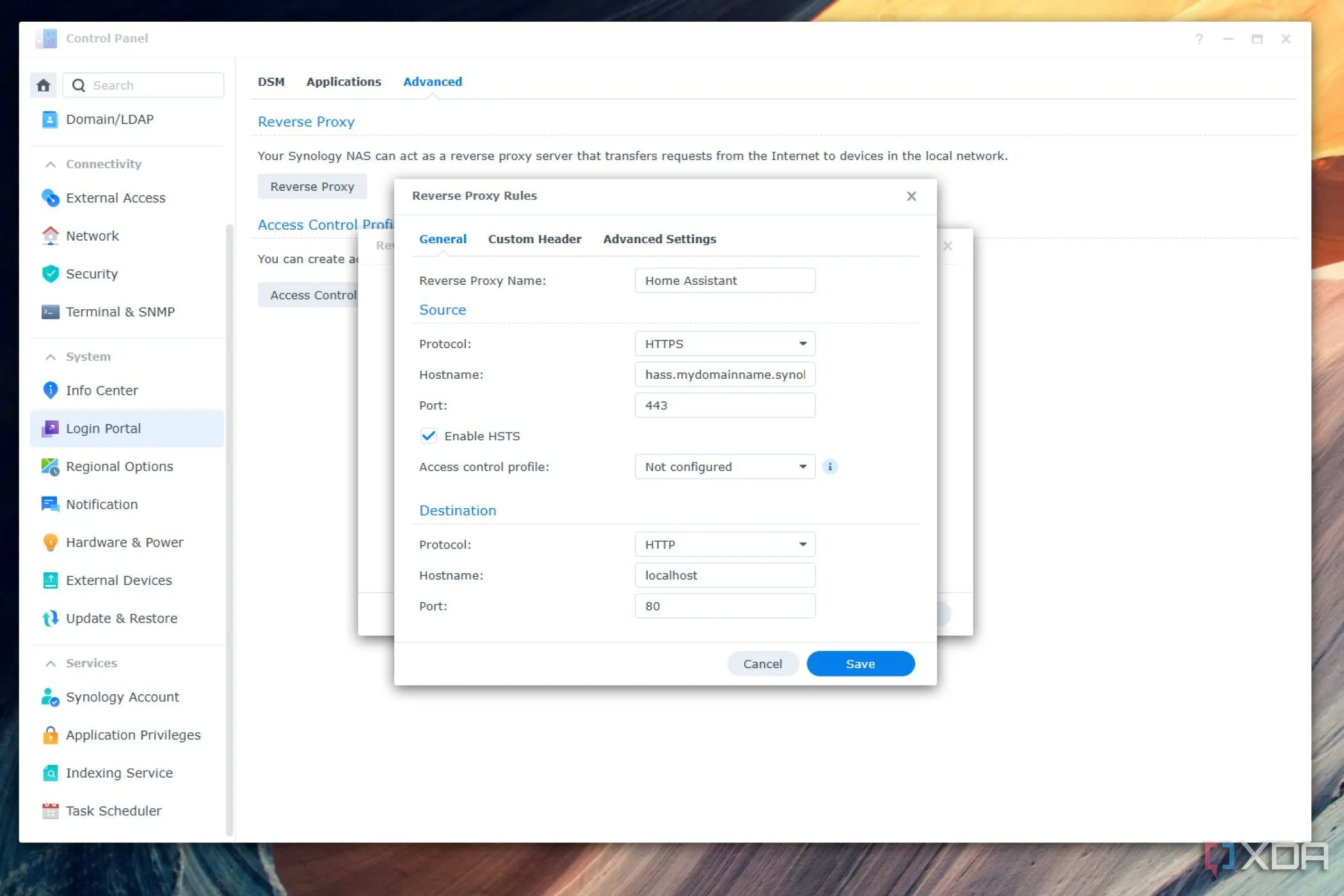 Thiết lập reverse proxy trên Synology NAS