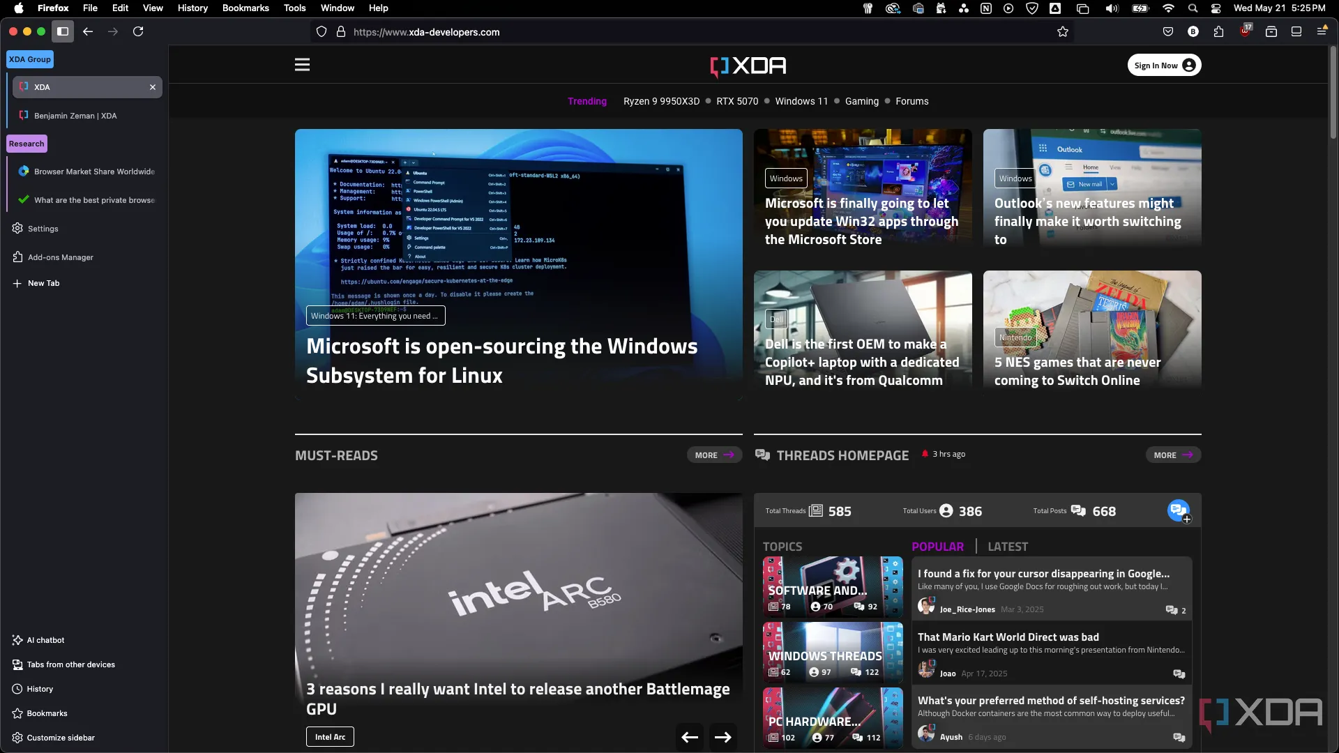 Tính năng nhóm tab (tab grouping) trong trình duyệt Firefox, giúp quản lý nhiều tab hiệu quả.