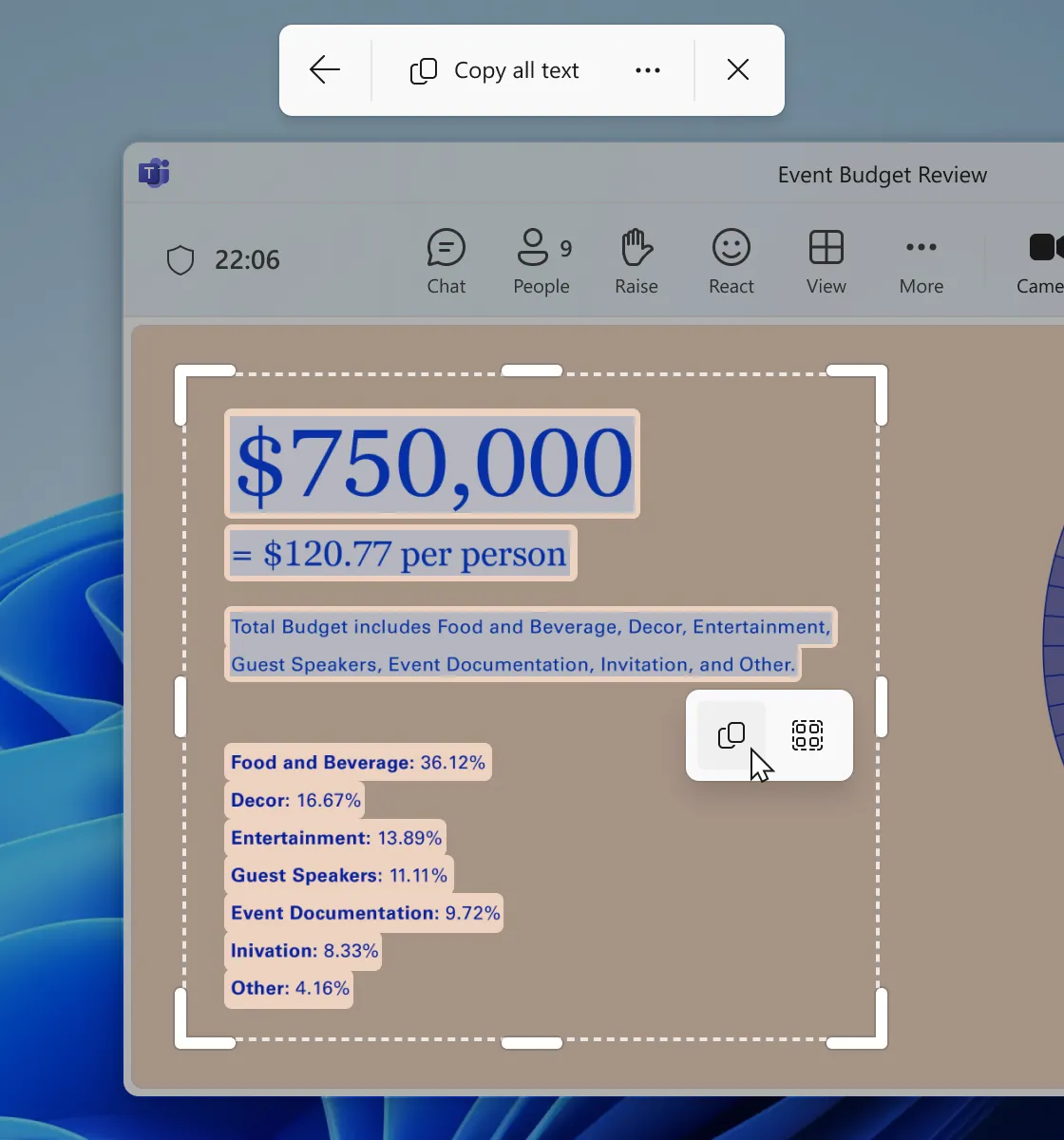 Tính năng Text Extractor mới trên công cụ Snipping Tool của Windows 11